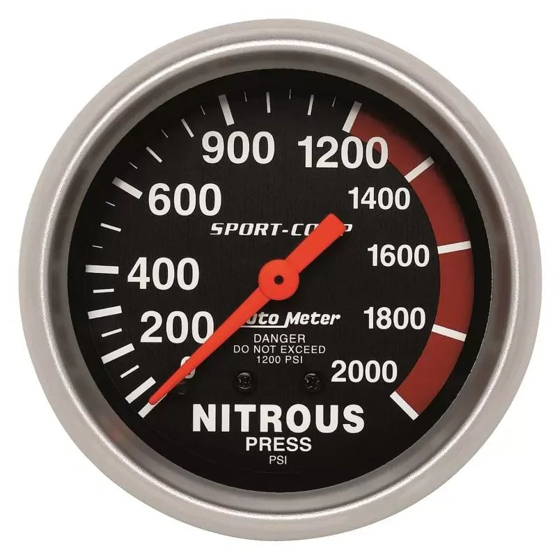 Autometer 2-5/8" 0-2000 PSI Nitrous Pressure Gauge SPORT-COMP | Universal (3428)