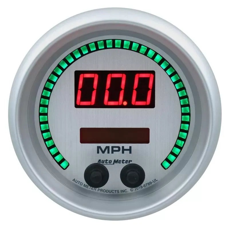 Autometer 3-3/8" 260 MPH / 260 KM/H Electric Programmable Speedometer Gauge ULTRA-LITE Elite Digital | Universal (6789-UL)