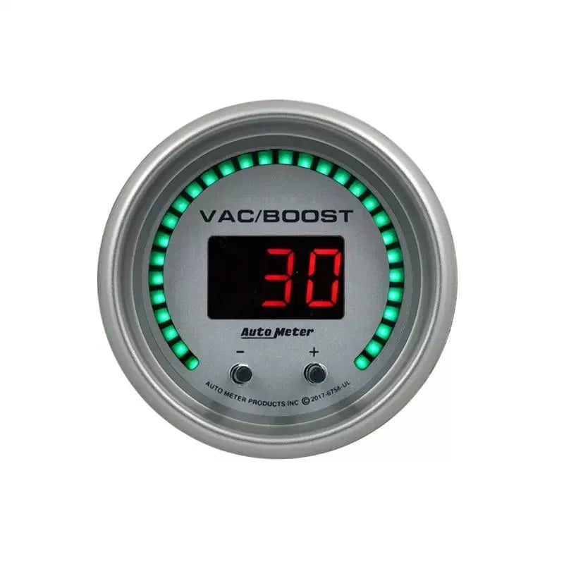 Autometer 2-1/16" Two Channel Selectable Scale PSI / BAR Digital Vacuum/Boost / Fluid Pressure Gauge ULTRA-LITE Elite | Universal (6758-UL)