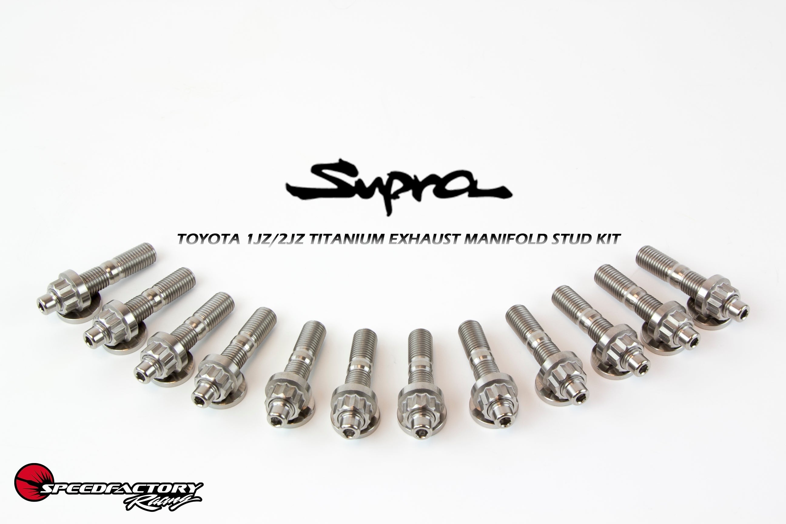 SpeedFactory Racing 1JZ/2JZ Exhaust Manifold Titanium Stud Kit | 1993-1998 Toyota Supra (SF-80-063-12)