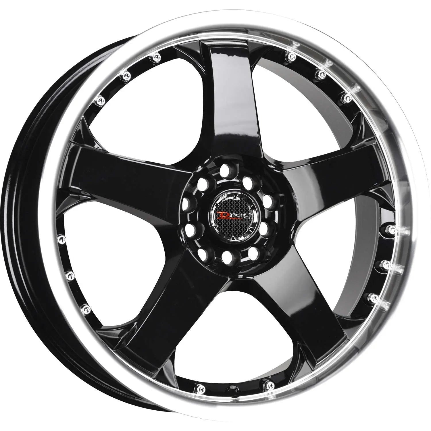 Drag Wheels DR11 Gloss Black w/ Machined Lip 17x7 | 4x100/4x114.3 (DR11177044073GB)