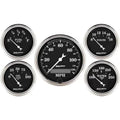 Autometer 3-1/8" & 2-1/16" Electric Speedometer 5-Piece Gauge Kit Old Tyme Black | Universal (1709)