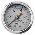 Autometer 1-1/2" 0-15 PSI Pressure Gauge White | Universal (2175)