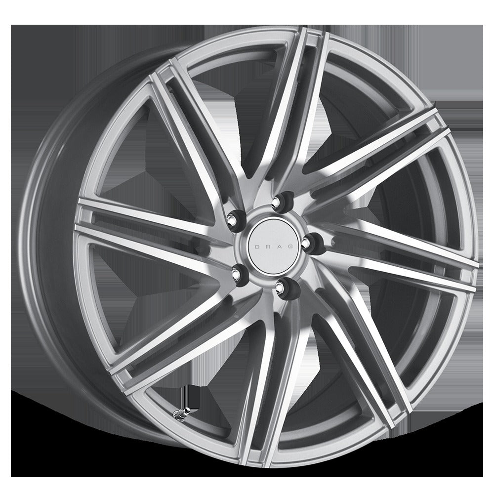 Drag Wheels DR70 Silver w/ Machined Spoke Faces 19x8 | 5x112 (DR70198214566SM)