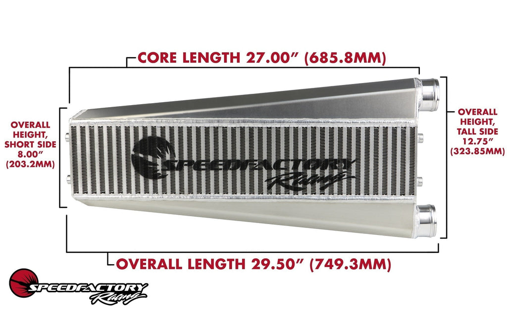 SpeedFactory Racing K-Series 800HP Vertical Flow Intercooler | 2002-2006 Acura RSX, 2006-2015 Honda Civic Si, and 2004-2014 Acura TSX (SF-06-090)
