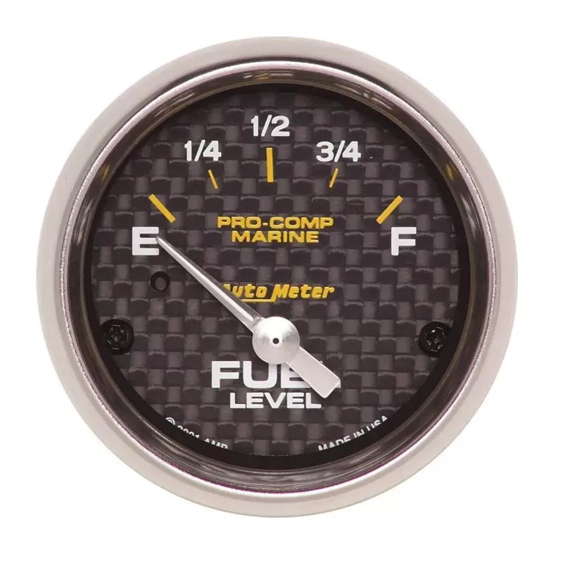 Autometer 2-1/16" 240-33 Ω Fuel Level Gauge Marine Carbon Fiber | Universal (200760-40)