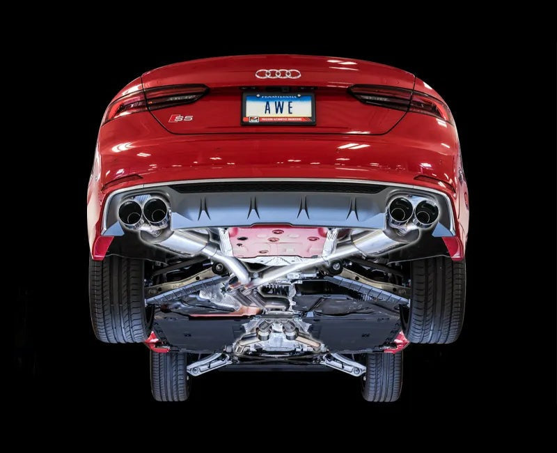 AWE Touring Edition Exhaust for Audi B9 S5 Coupe - Chrome Silver 102mm Tips (3015-42088)