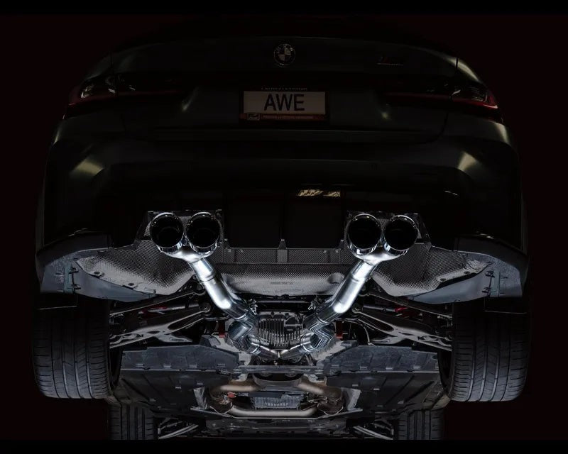 AWE Track Edition Catback Exhaust for BMW G8X M3/M4 - Chrome Silver Tips (3020-43482)