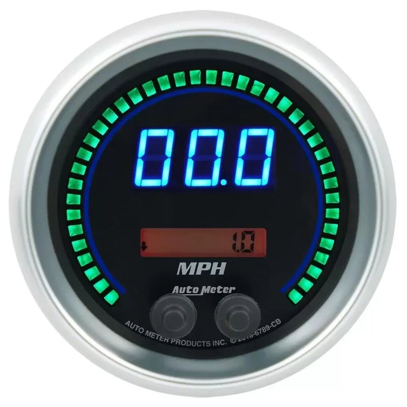 Autometer 3-3/8" 260 MPH / 260 KM/H Electric Programmable Speedometer Gauge Cobalt | Universal (6789-CB)