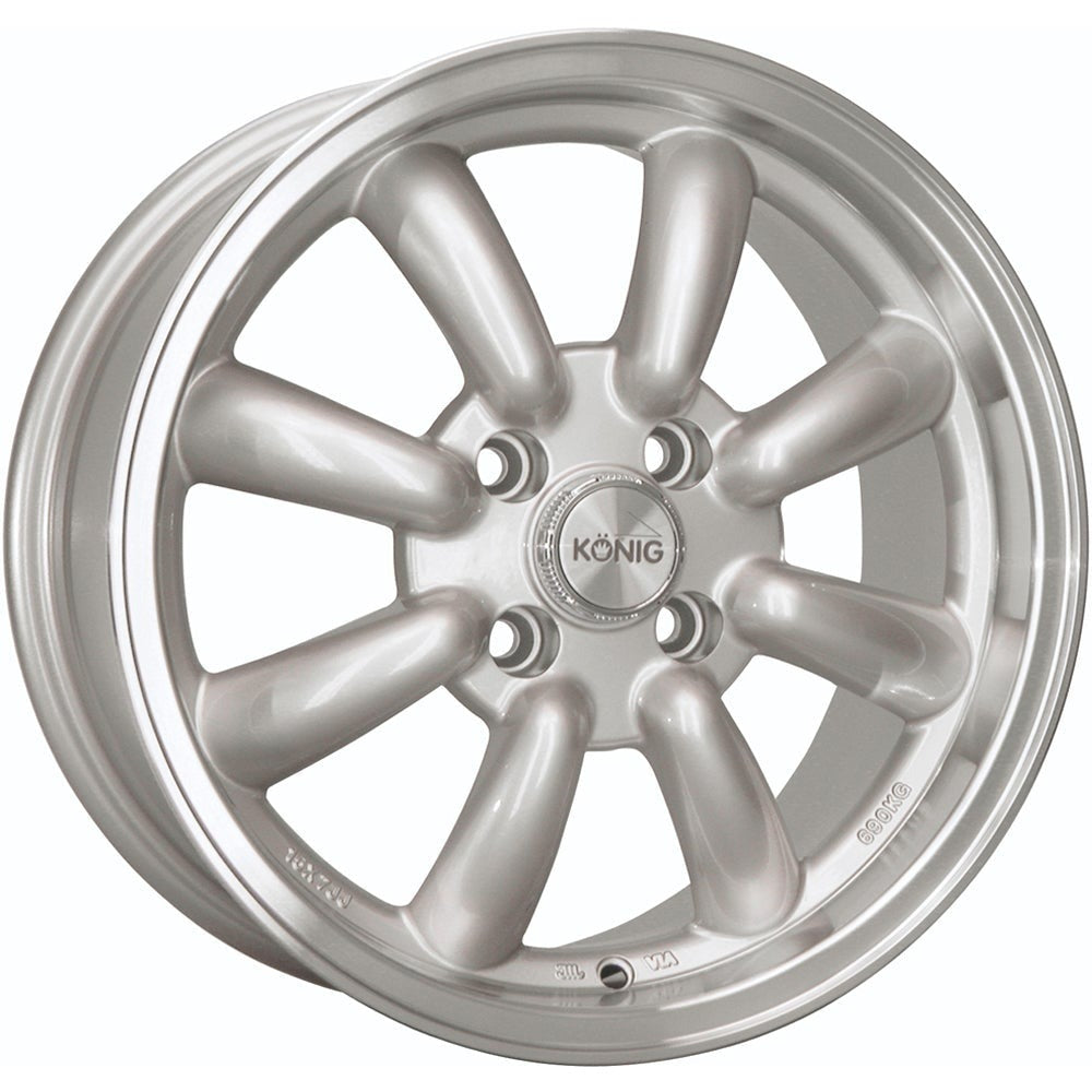 Konig Rewind Silver w/ Machined Lip 15x7 | 4x100 (RW7510040S)