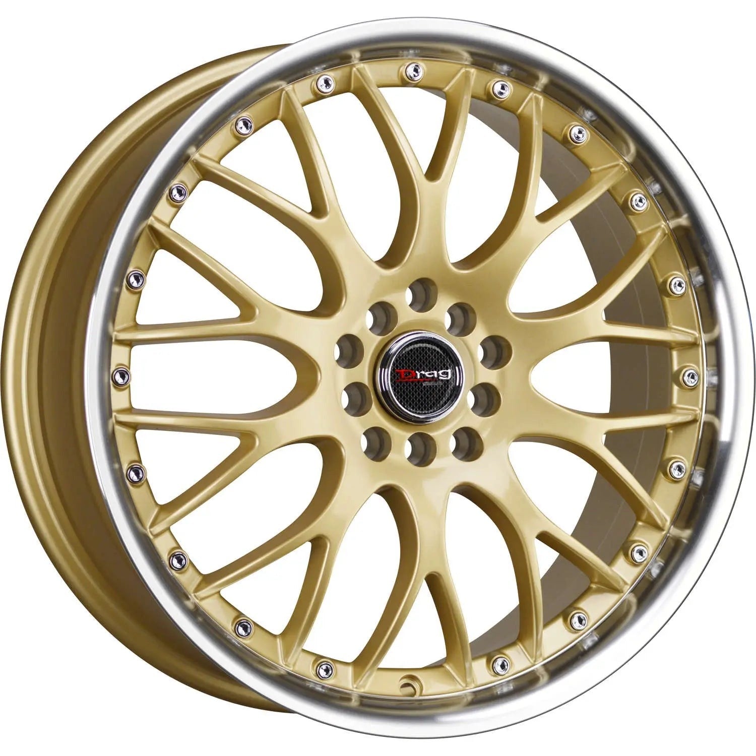 Drag Wheels DR19 Gold w/ Machined Lip 17x7.5 | 4x100/4x114.3 (DR191775044273GD)