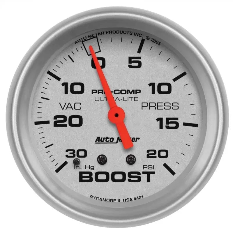 Autometer 2-5/8" 30 IN HG/20 PSI Vacuum/Boost Gauge ULTRA-LITE | Universal (4401)