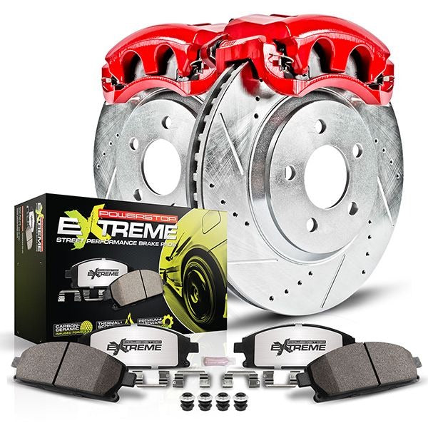 Power Stop Front & Rear Z26 Street Kit w/Cals | 2014-2024 Infiniti Q50 & 2018-2022 Infiniti Q60 (KC8006/KC6944/KC8021-26)