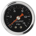 Autometer 1-1/2" 0-15 PSI Pressure Gauge Black | Universal (2172)