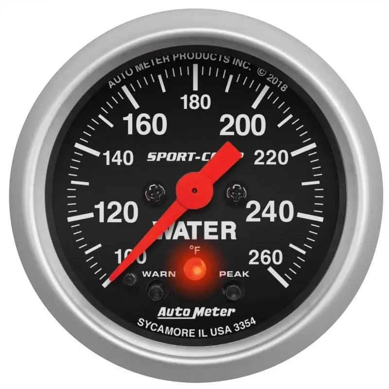Autometer 2-1/16" 100-260 °F Water Temperature Gauge SPORT-COMP | Universal (3354)
