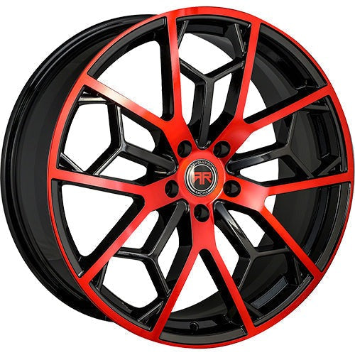 Revolution Racing R23 Gloss Black w/ Red Spoke Faces and Outer Lip 17x7.5 | 5x114.3 (RR23-1775514+40BR)
