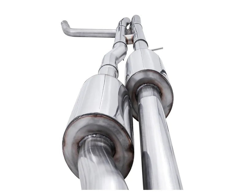 AWE 0FG Catback Split Rear Exit Exhaust for 4th Gen Silverado/Sierra 1500 6.2L (With Bumper Cutouts) - Quad Diamond Black Tips (3015-43204)