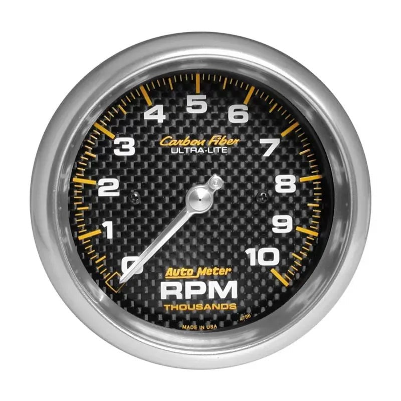 Autometer 3-3/8" 0-10000 RPM Tachometer Gauge Carbon Fiber | Universal (4798)
