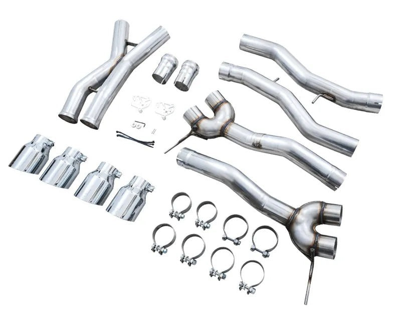 AWE Track Edition Catback Exhaust for BMW G8X M3/M4 - Chrome Silver Tips (3020-43482)