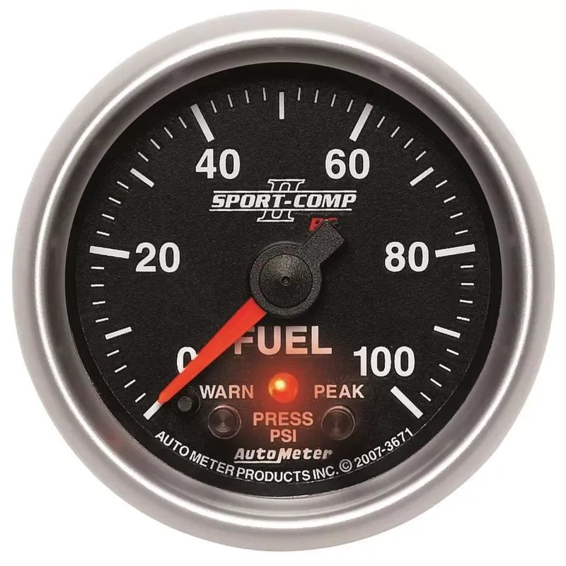 Autometer 2-1/16" 0-100 PSI Fuel Pressure Gauge SPORT-COMP II | Universal (3671)