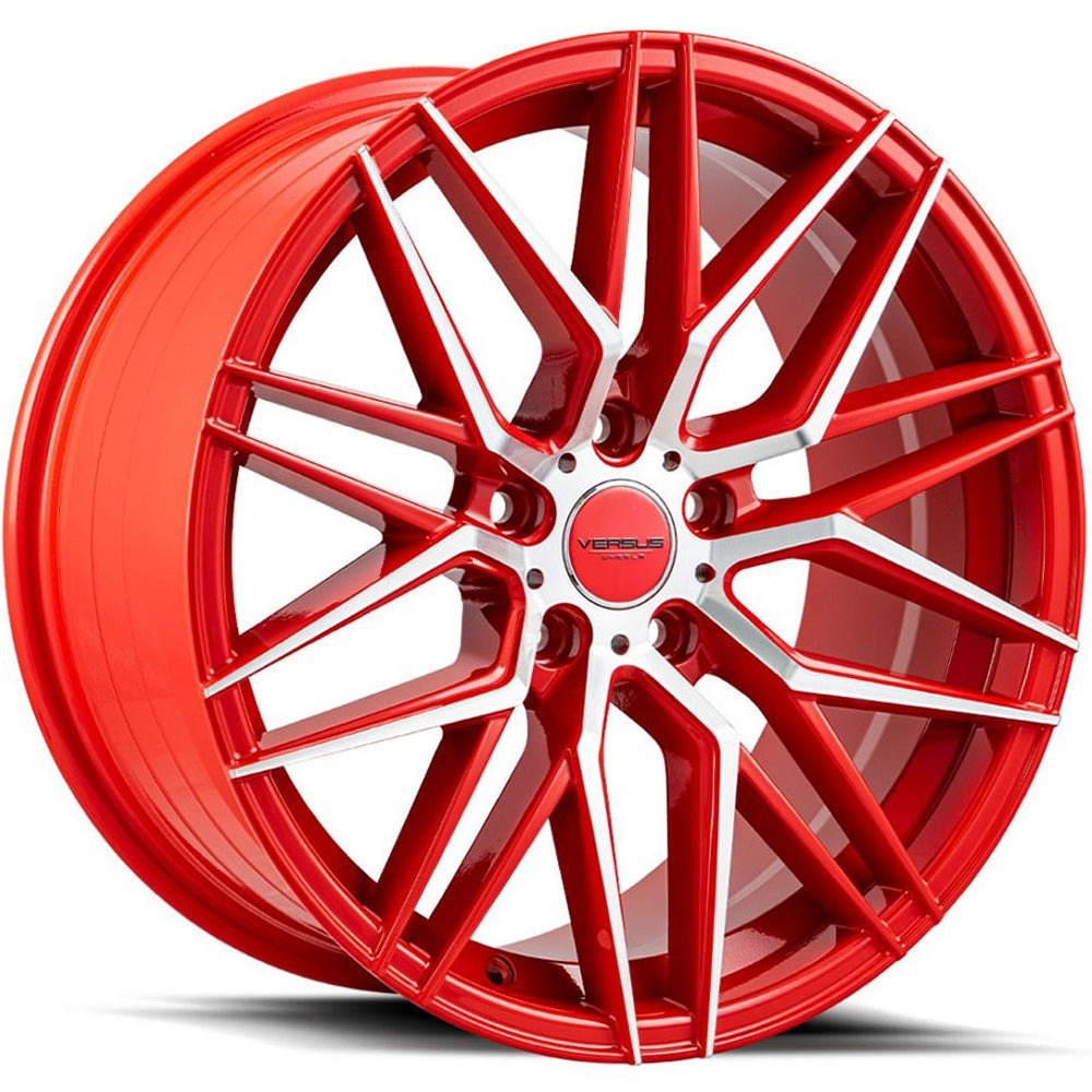 Versus Racing VS1121 Gloss Red w/Machined Spoke Faces 18x8.5 | 5x114.3 (VS112118855114+40RMF)