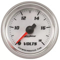 Autometer 2-1/16" 8-18V PRO-CYCLE Voltmeter Gauge White | Universal (19792)