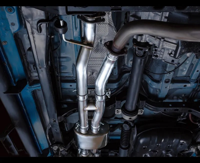 AWE 0FG Exhaust with BashGuard for 3rd Gen Tacoma - Dual Diamond Black Tips (3015-33826)