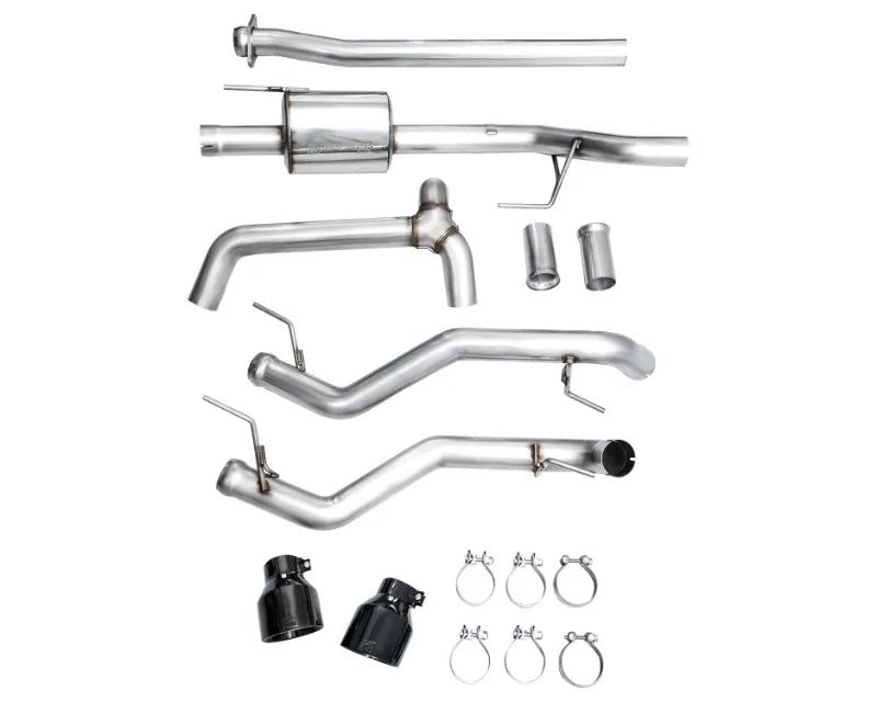 AWE 0FG Non-Resonated Catback for '21+ Ford F-150 Tremor (With Bumper Cutouts) - Diamond Black Tips (3020-33402)