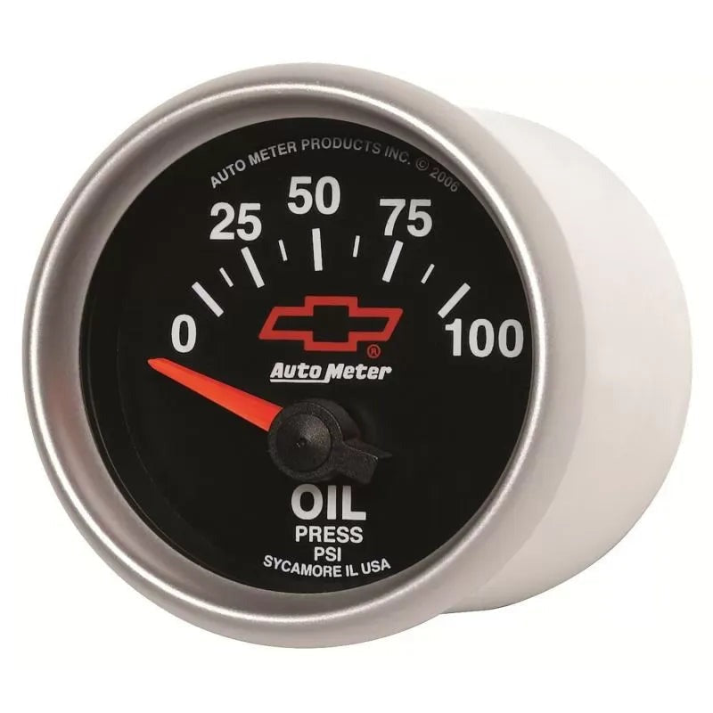 Autometer 2-1/16" 0-100 PSI Oil Pressure Gauge CHEVY Red BOWTIE | Universal (3627-00406)