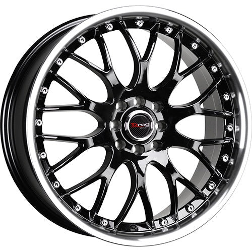 Drag Wheels DR19 Gloss Black w/ Machined Lip 17x7.5 | 5x100/5x114.3 (DR191775054573GB)