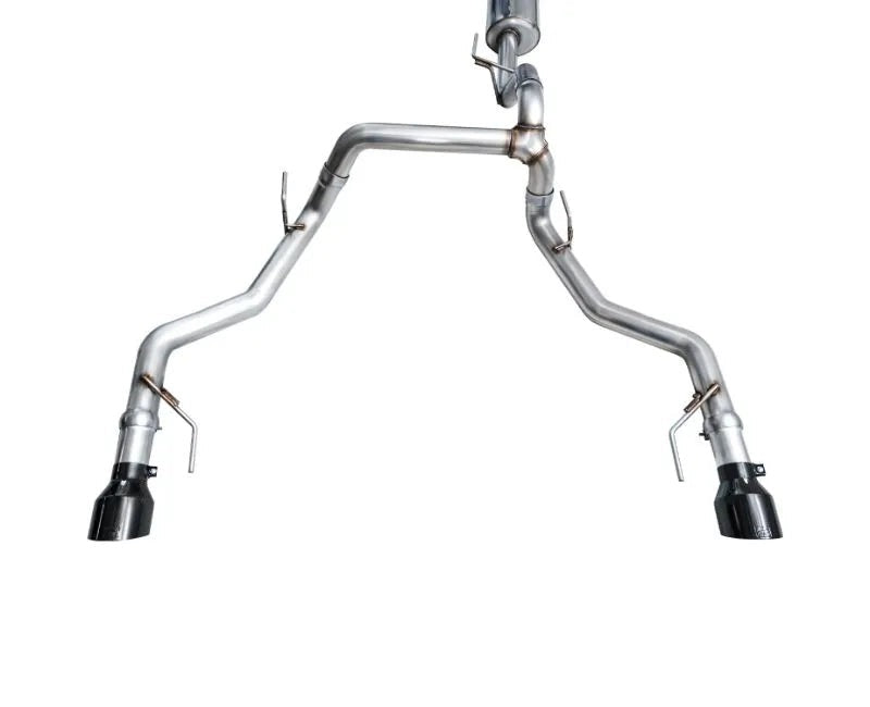 AWE 0FG Resonated Catback for '21+ Ford F-150 Tremor (With Bumper Cutouts) - Diamond Black Tips (3015-33402)