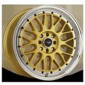 Drag Wheels DR44 Gold w/ Black Rivets & a Machined Lip 17x7.5 | 5x100/5x114.3 (DR441775054573GD)
