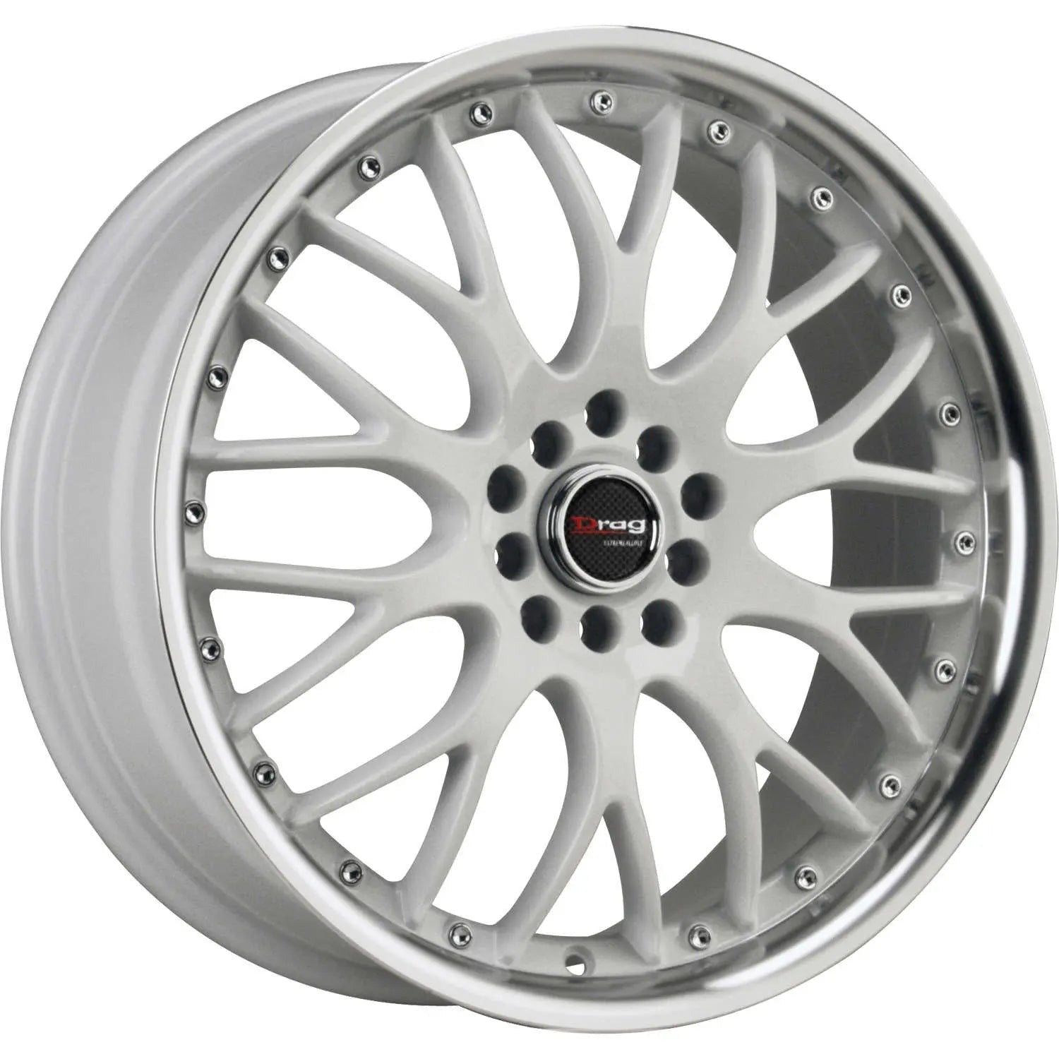 Drag Wheels DR19 White w/ Machined Lip 18x7.5 | 5x100/5x114.3 (DR191875054573W)