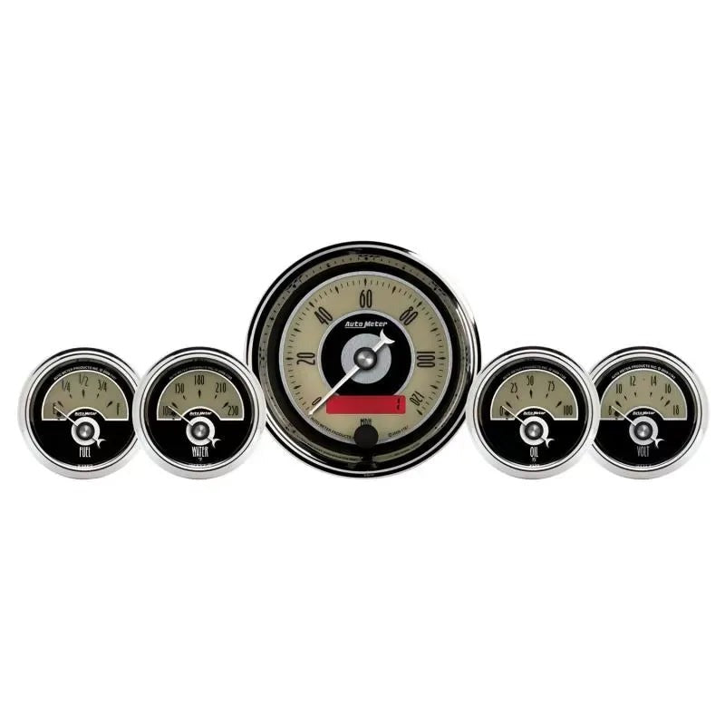 Autometer 3-3/8" & 2-1/16" Electric Speedometer 5-Piece Gauge Kit Cruiser AD | Universal (1100)