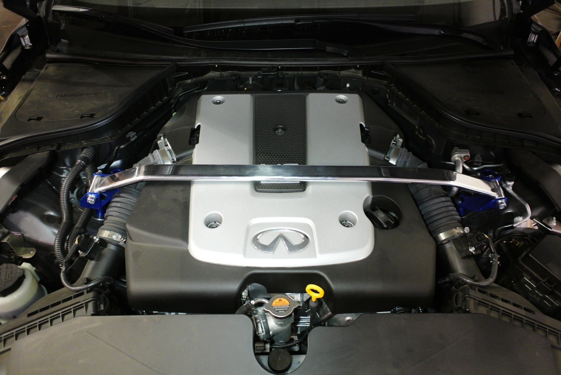 Megan Racing Race-Spec Front Strut Tower Bar | 2014-2015 Infiniti Q50 (MR-SB-IQ50FU-1P)