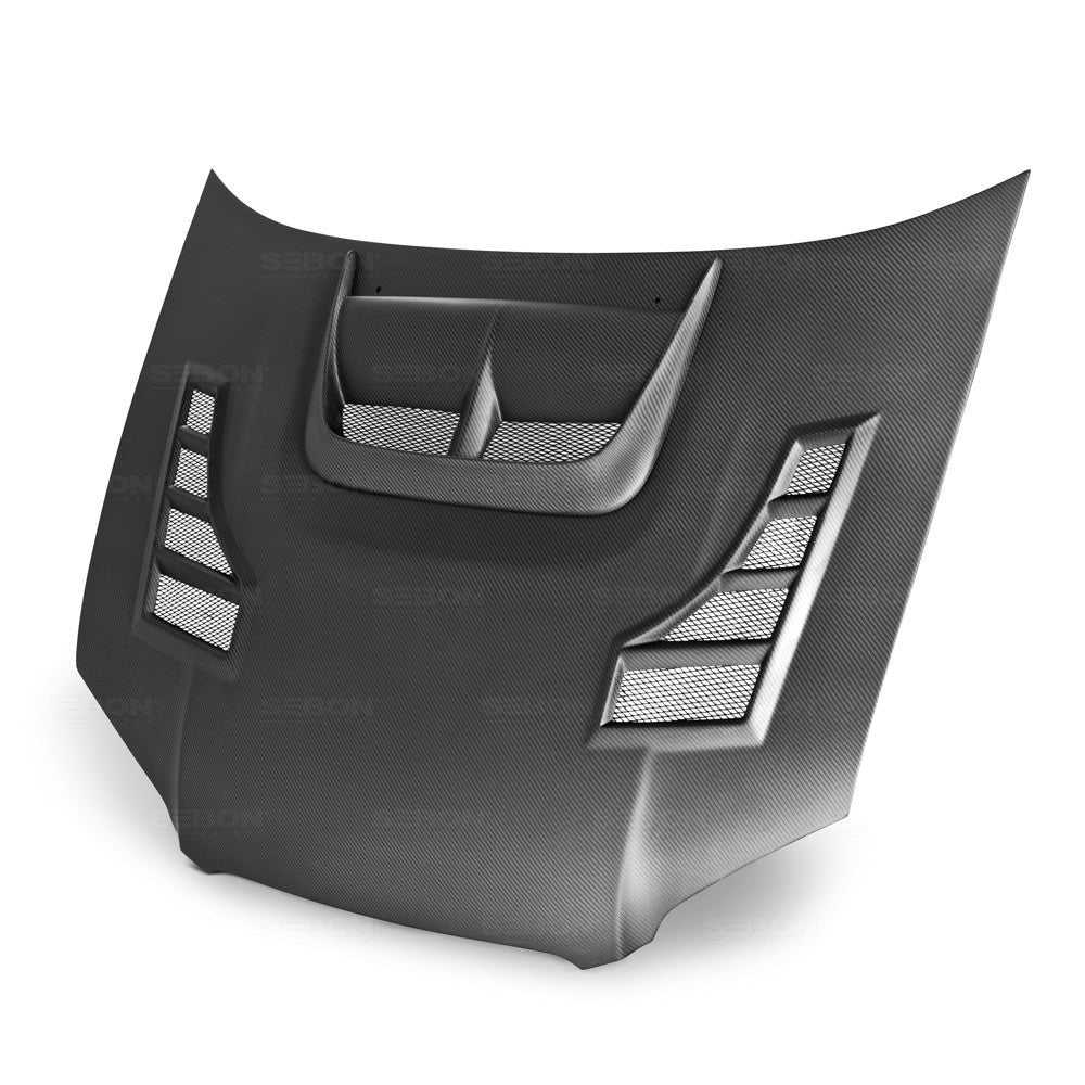 Seibon CW-Style Dry Carbon Fiber Hood | 2004-2005 Subaru WRX/STI (HD0405SBIMP-CW-DRY)