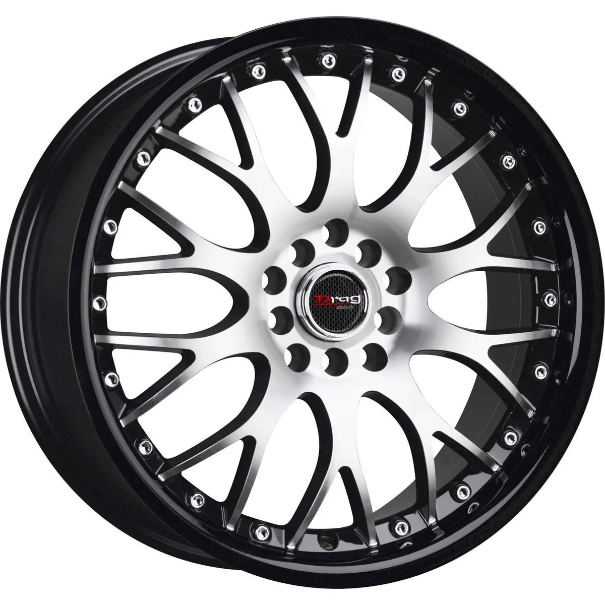 Drag Wheels DR19 Gloss Black w/ Machined Spoke Faces 17x7.5 | 5x100/5x114.3 (DR191775054573GBLM)