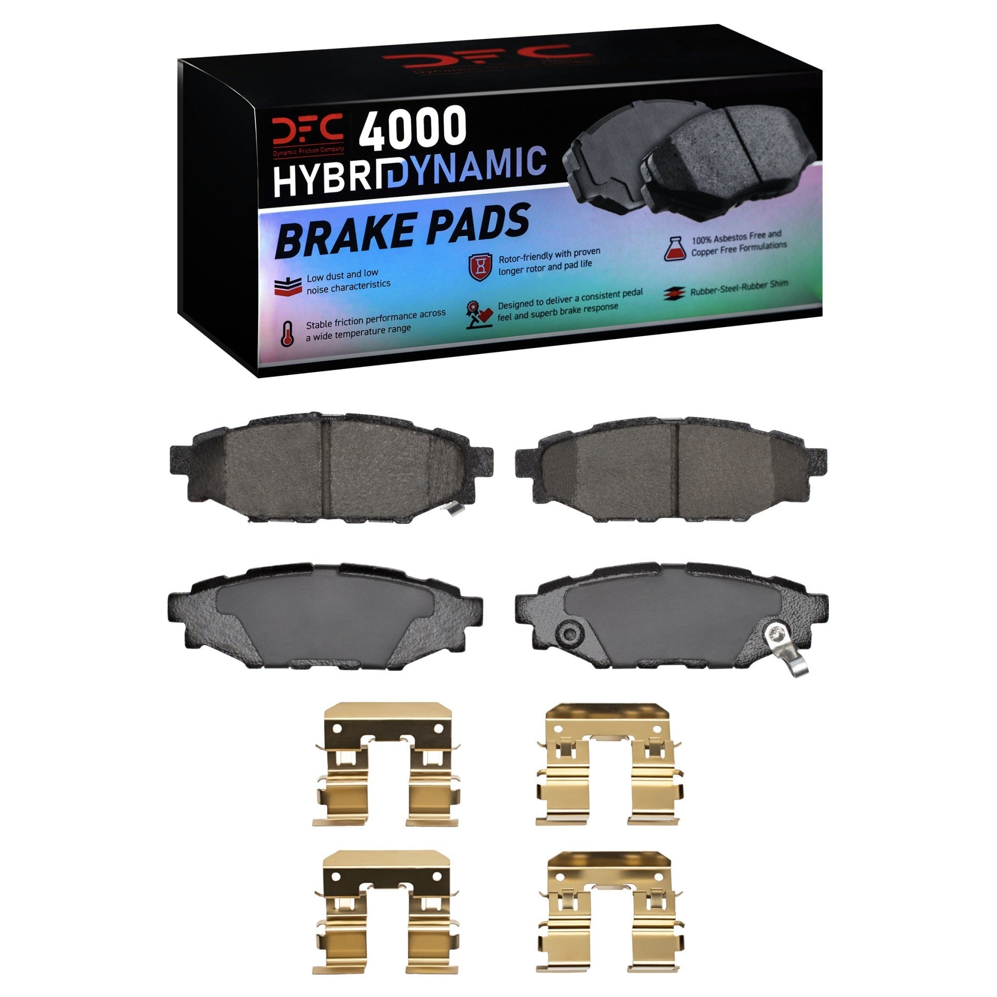 DFC Rear 4000 HybriDynamic Brake Pads and Hardware Kit | Multiple Subaru Fitments (4000-1114-01)