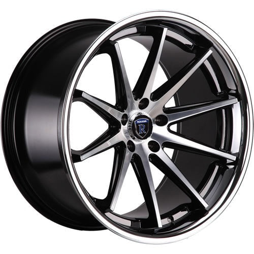 Rohana Wheels RC10 Black w/ Machined Spoke Faces & Chrome Stainless Steel Lip 20x9 | 5x120 (RC102095120MA20)