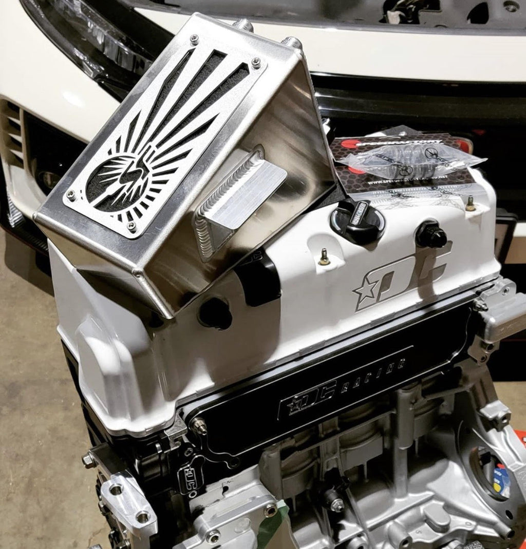SpeedFactory Racing Rising Sun Angled Catch Can | 1992-2000 Honda Civic and 1994-2001 Acura Integra (SF-02-033)