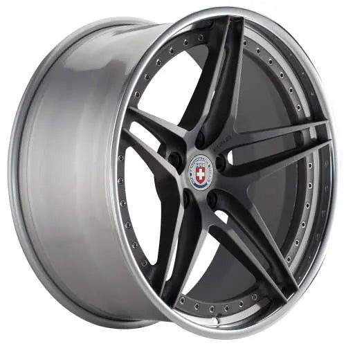 HRE Performance Wheels S107 Satin Charcoal Center w/ Polished Clear Outer & Gloss Silver Inner 20x9 | 5x114.3 (S107-20951143503C)