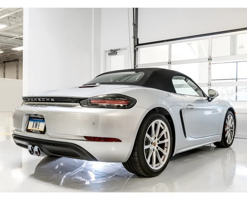 AWE Touring Edition Exhaust for Porsche 718 Boxster / Cayman - Chrome Silver Tips (3015-32080)