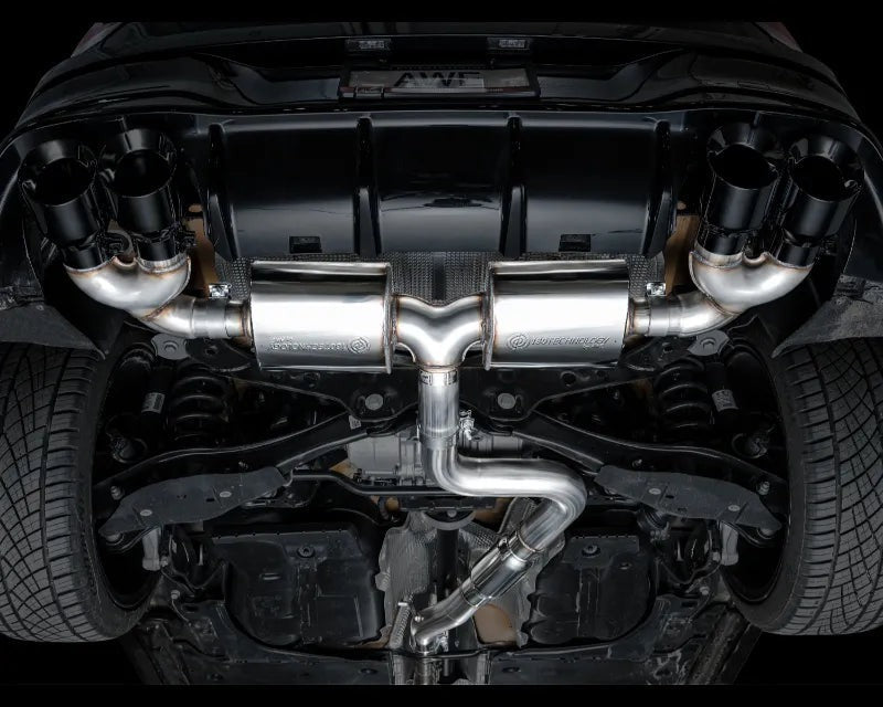 AWE Touring Edition Exhaust for Volkswagen MK8 Golf R - Diamond Black Tips (3015-43658)