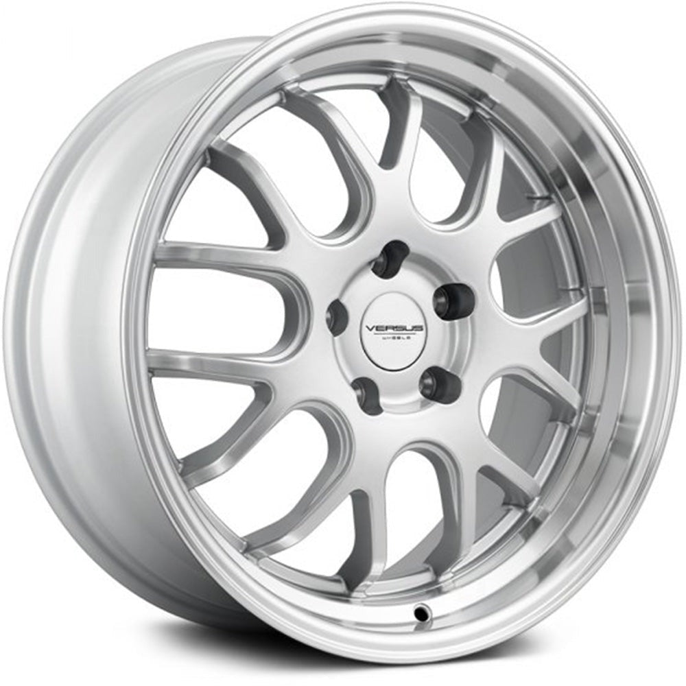 Versus Racing VS824 Silver w/Polished Lip 18x8.5 | 5x120 (VS82418855120+35SILVER/PL)