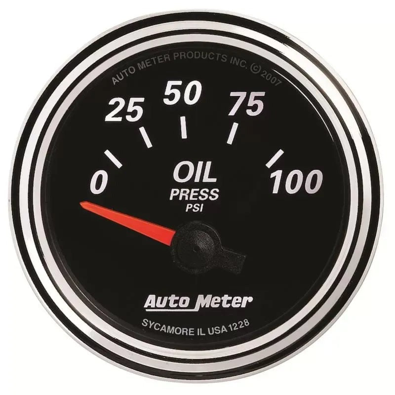 Autometer 2-1/16" 0-100 PSI Oil Pressure Gauge Designer Black II | Universal (1228)