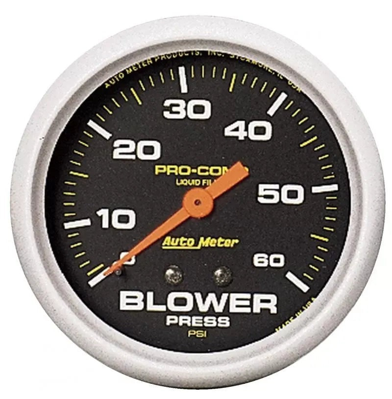 Autometer 2-5/8" 0-60 PSI Blower Pressure Gauge Liquid Filled | Universal (5402)