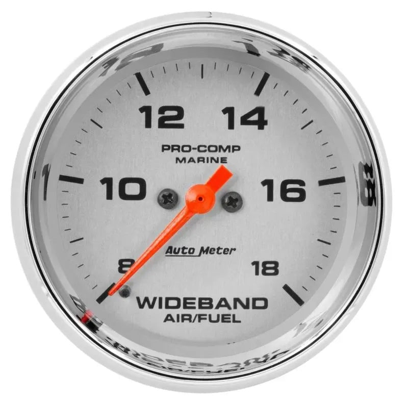 Autometer 2-5/8" ANALOG 8:1-18:1 AFR Air/Fuel Ratio-Wideband Gauge Marine Chrome | Universal (200870-35)