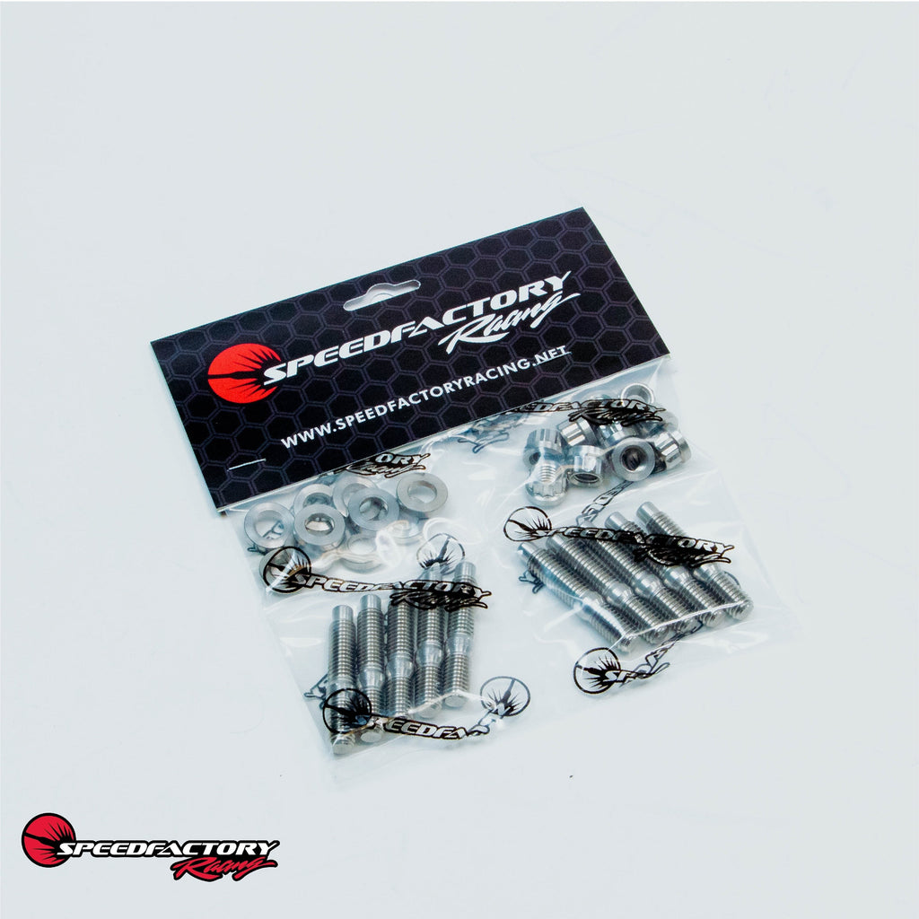 SpeedFactory Racing Honda B/D/F/H/J Stainless Steel Intake/Exhaust Manifold Stud Kits | 1990-2001 Acura Integra, 1999-2000 Honda Civic Si, and 1992-2001 Honda Prelude (SF-02-061-SS)