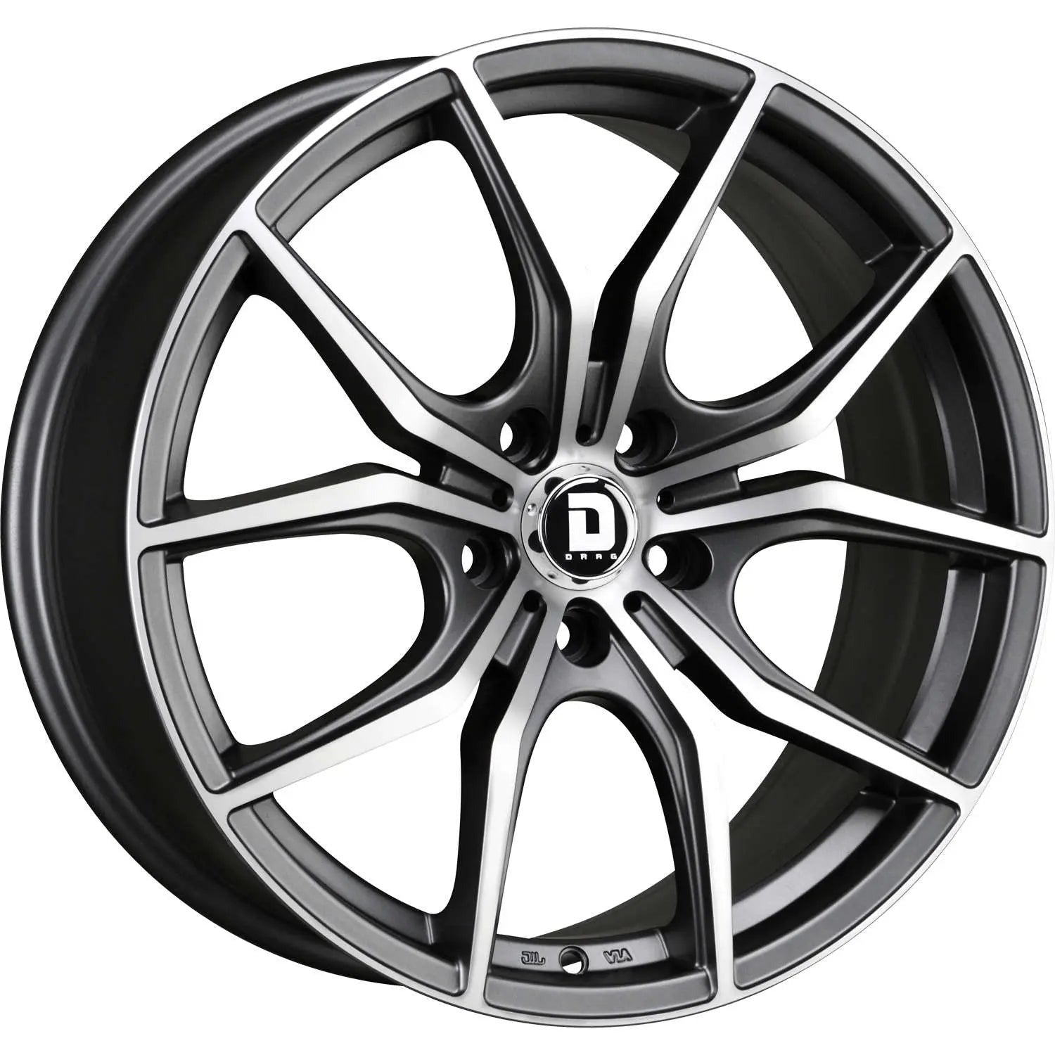 Drag Wheels DR67 Charcoal Gray w/ Machined Spoke Faces 18x8 | 5x114.3 (DR67188064773GMFM)