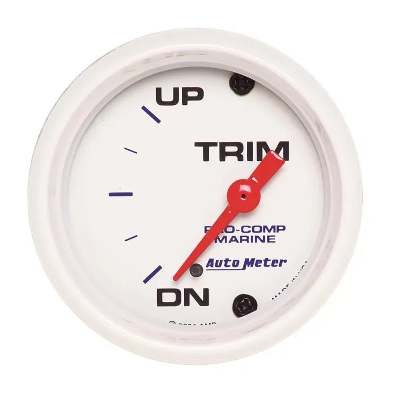Autometer 2-1/16" UP/DOWN Trim Level Gauge Marine White | Universal (200766)